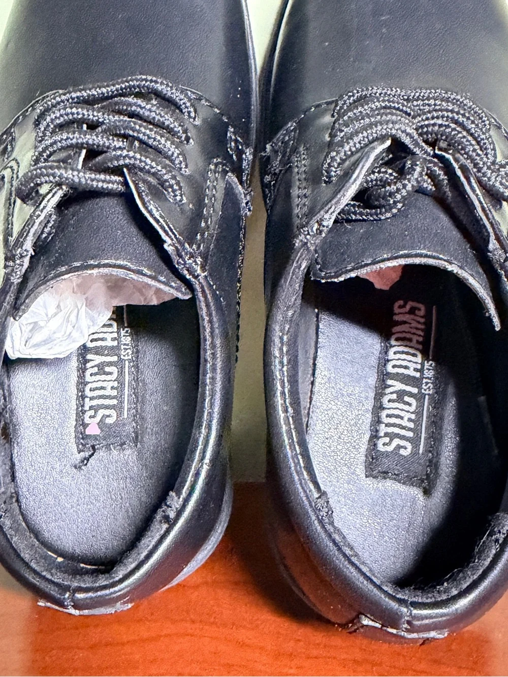 Stacy Adams Black Kids Lace-Up Dress Shoes